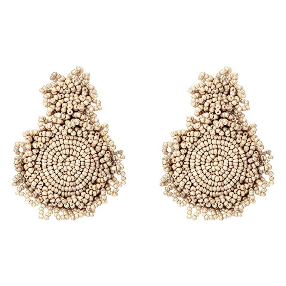 Seed Bead Boho Earrings Champagne